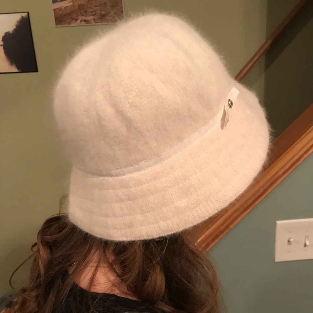 Vintage Y2K Rabbit Hair Wool Bucket  Cloche Hat